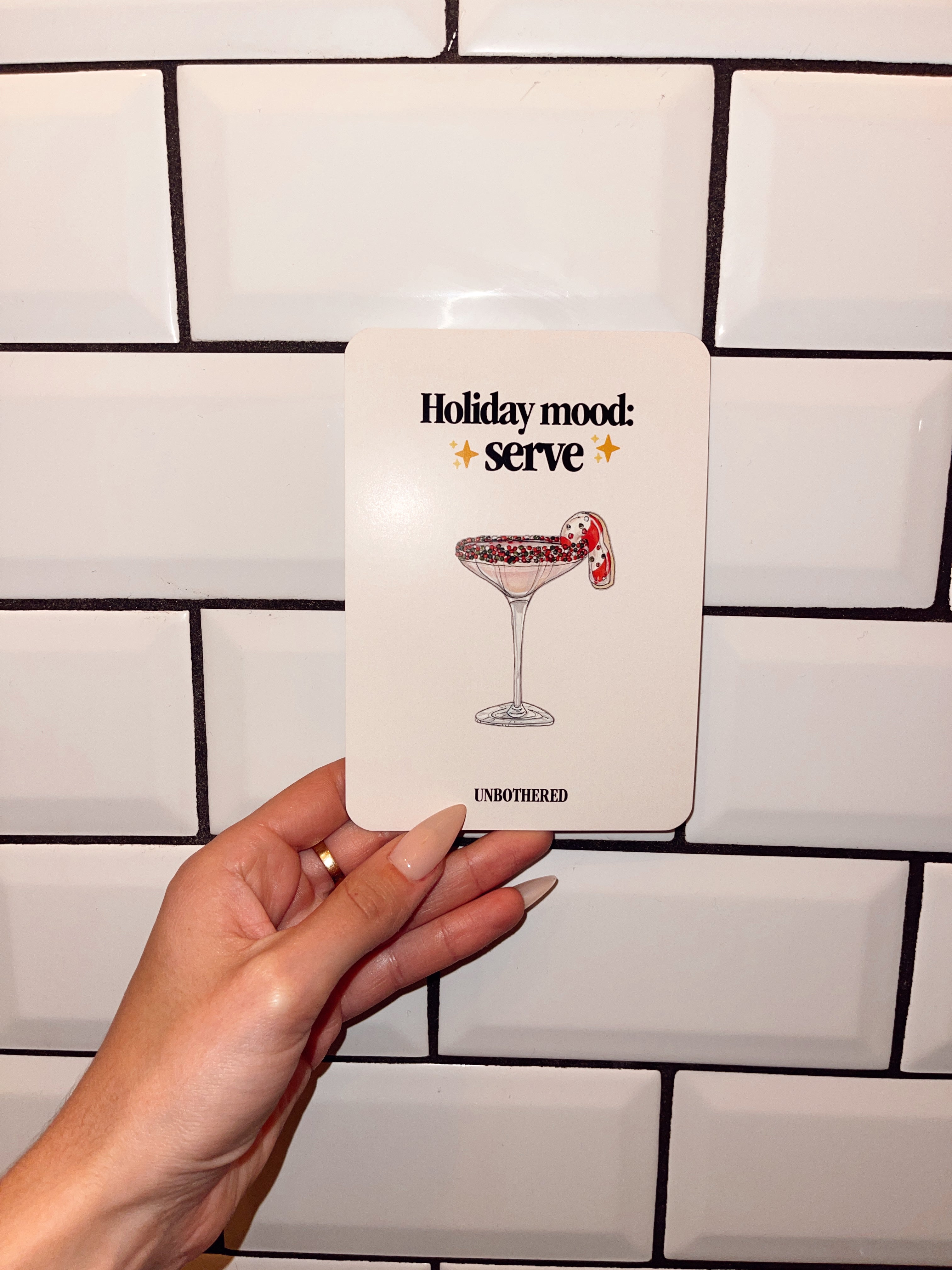 Carte “Holiday Mood: Serve ✨"
