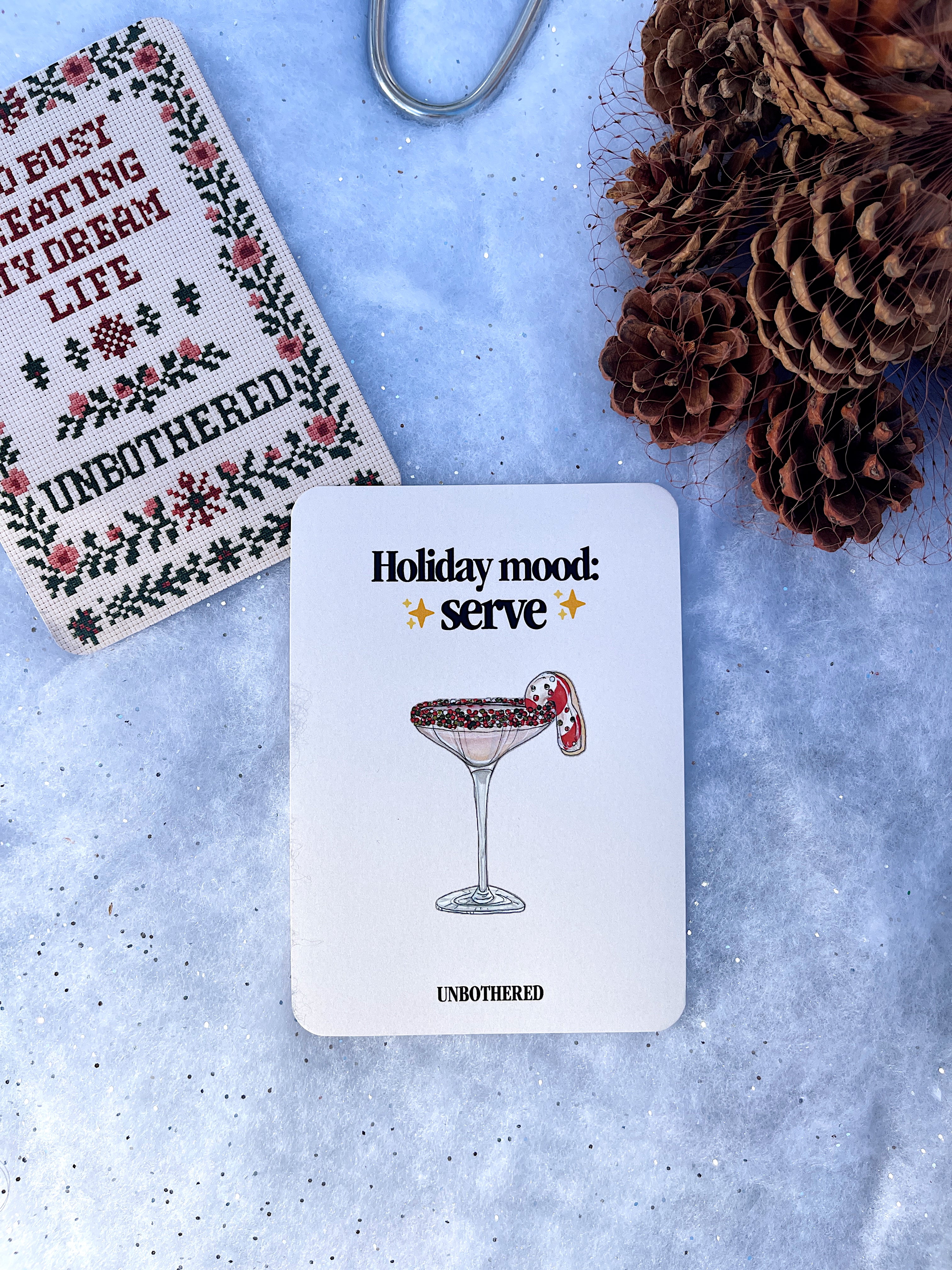 Carte “Holiday Mood: Serve ✨"
